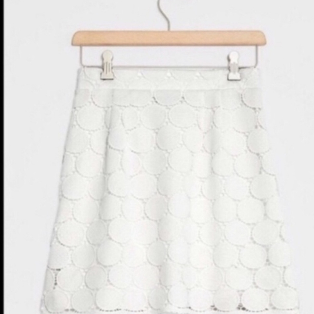 Daniel Rainn for Anthropologie circle lace skirt white M NWT